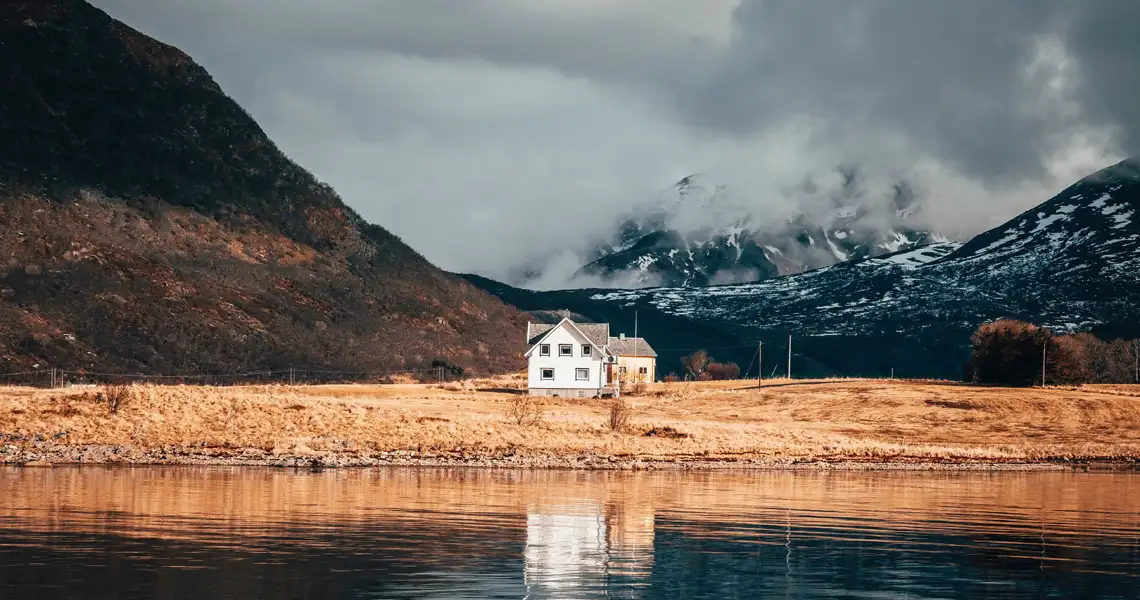 Einsames Haus in Norwegen